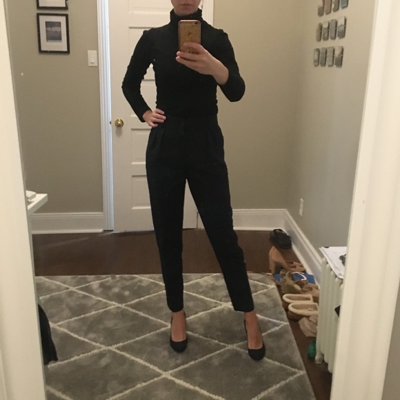 MANGO High-Waisted Pants in Navy US Size 2 - Picture 2 of 6